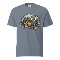 Think Tank — Graphic T-Shirt on Blue Jean Comfort Colors 1717 — ghost front view