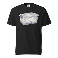 Cloud Storage — Graphic T-Shirt on Black Comfort Colors 1717 — ghost front view