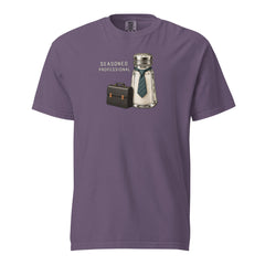 Seasoned Professional — Graphic T-Shirt on Grape Comfort Colors 1717 — ghost front view