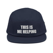 This Is Me Helping Embroidered Cap, Navy, front view; official Printful mockup