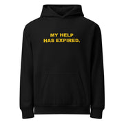 My Help Has Expired. — black embroidered hoodie included in the matching set