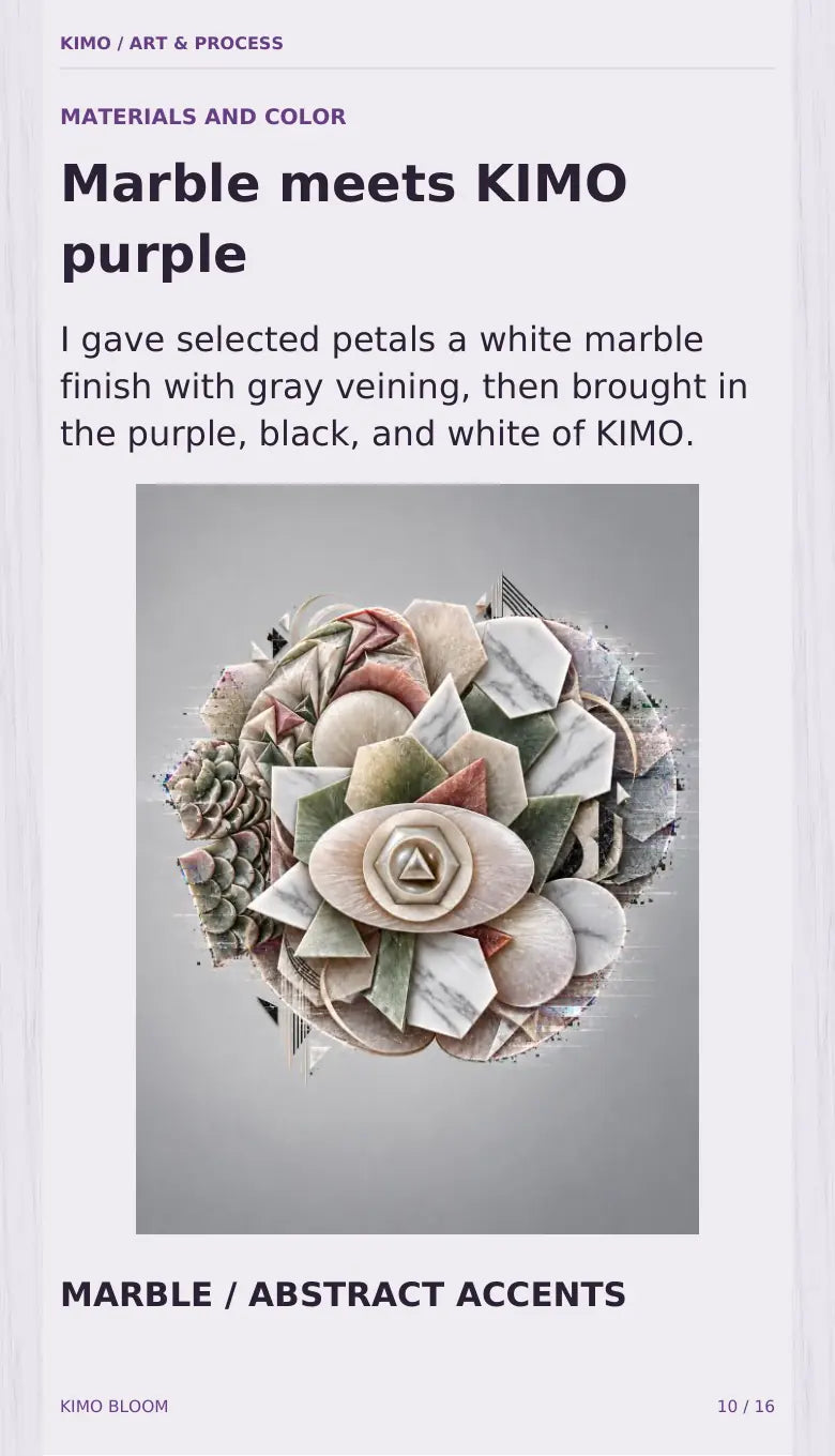 KIMO Bloom process book — page 10 of 16