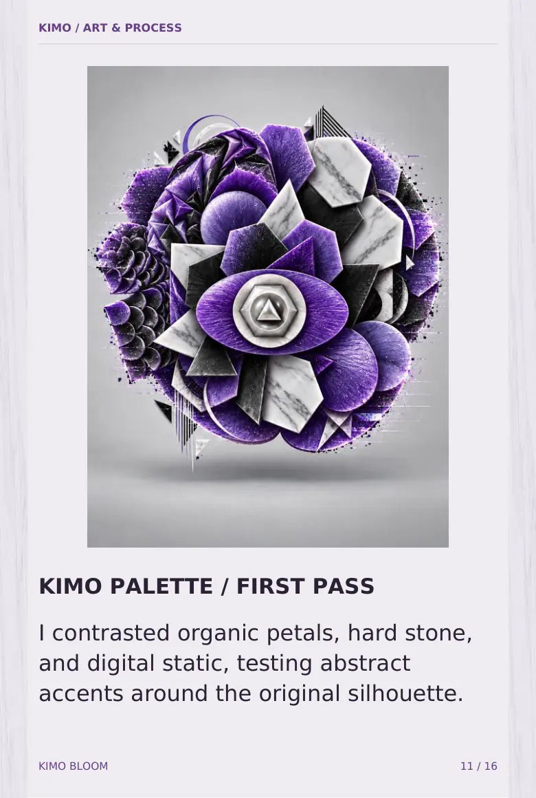 KIMO Bloom process book — page 11 of 16