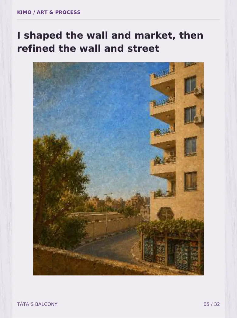 Táta’s Balcony process book — page 5 of 32