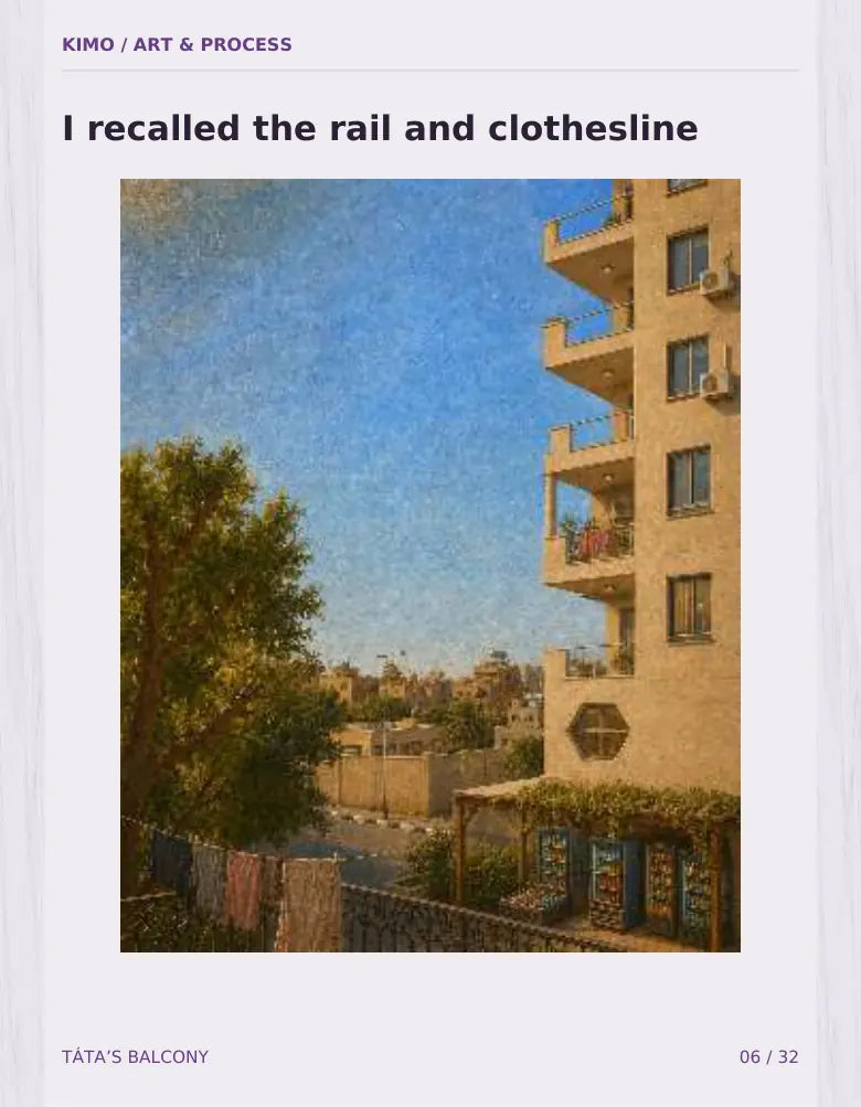 Táta’s Balcony process book — page 6 of 32