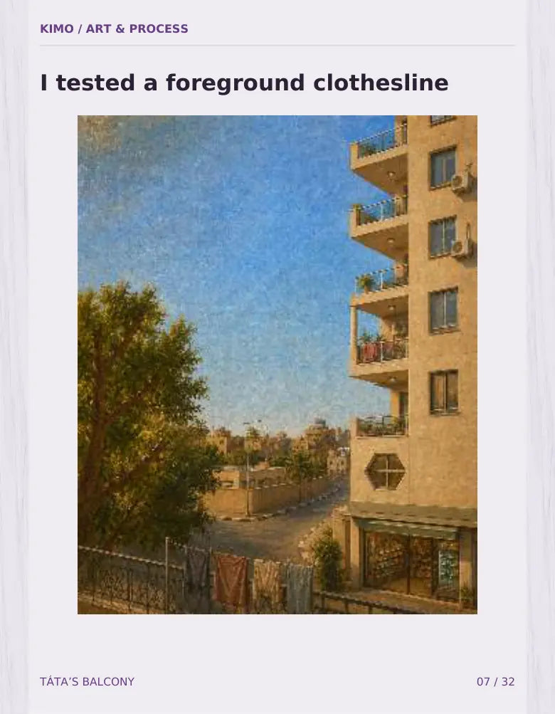 Táta’s Balcony process book — page 7 of 32