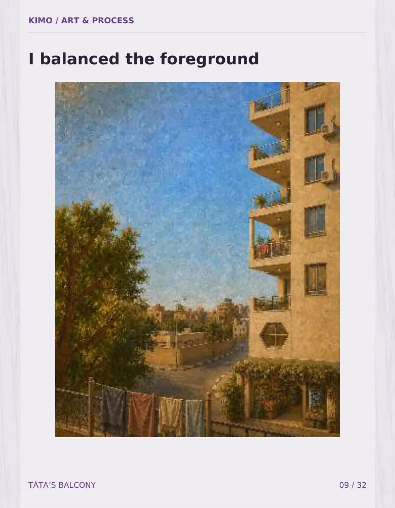 Táta’s Balcony process book — page 9 of 32