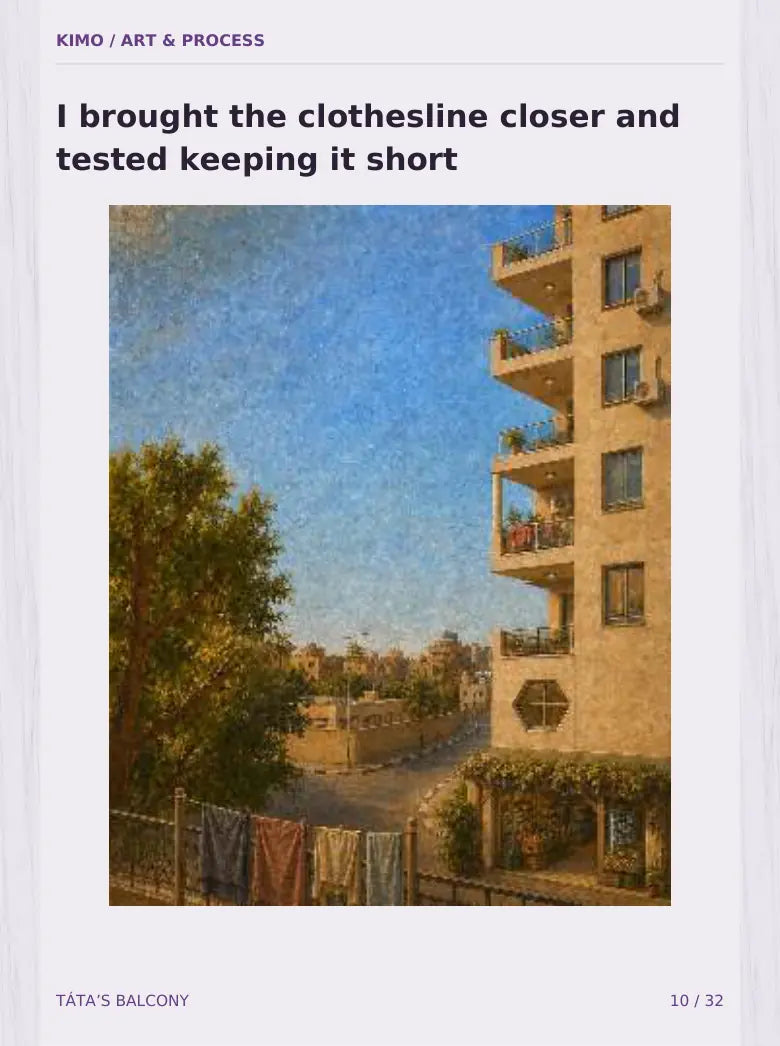 Táta’s Balcony process book — page 10 of 32