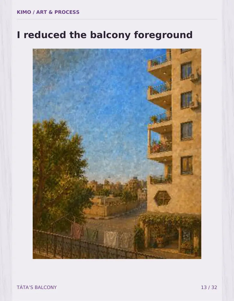 Táta’s Balcony process book — page 13 of 32