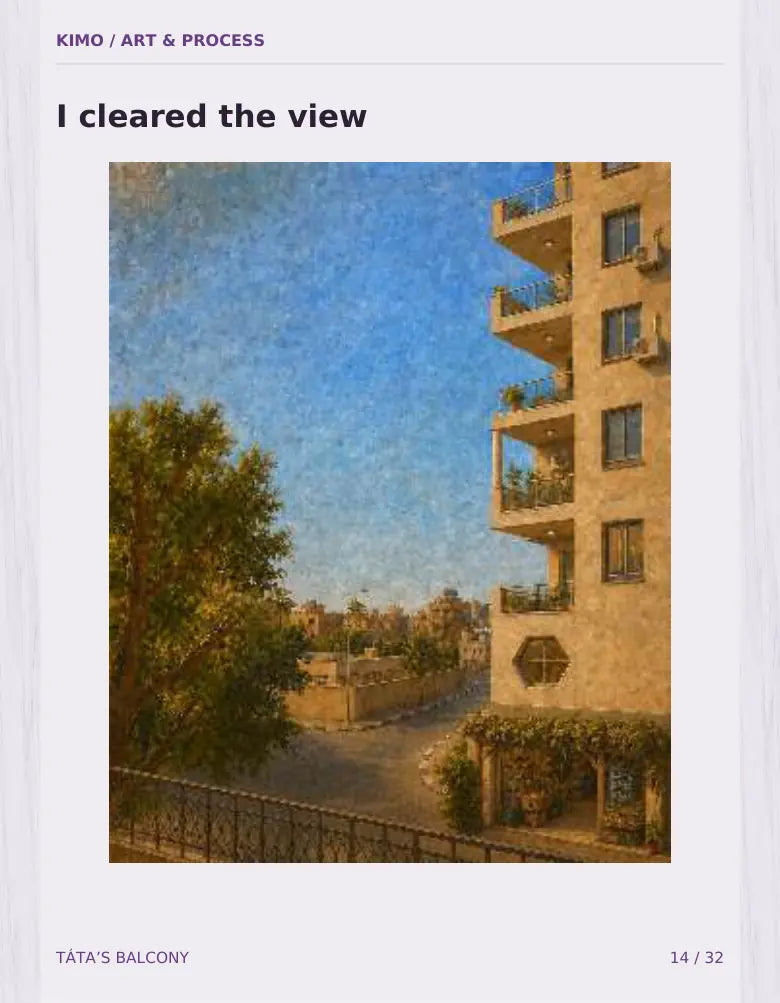 Táta’s Balcony process book — page 14 of 32