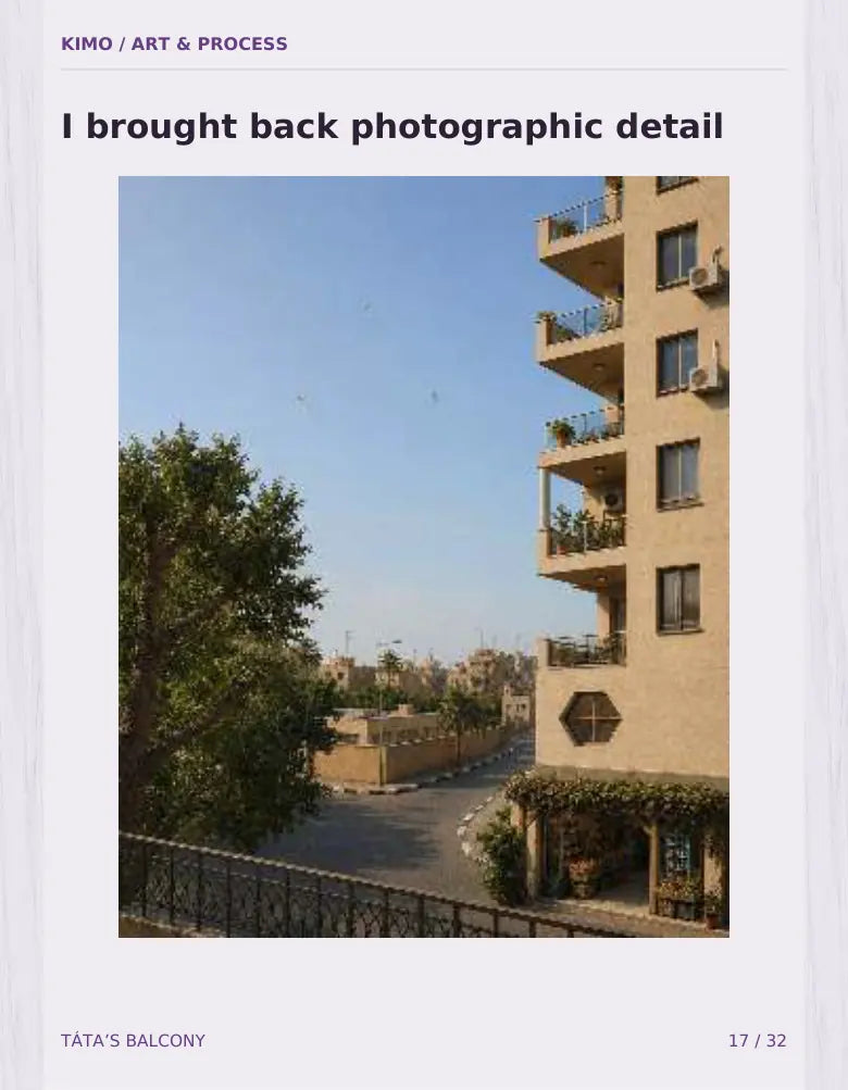 Táta’s Balcony process book — page 17 of 32