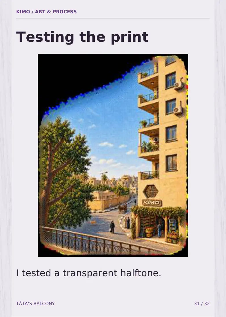Táta’s Balcony process book — page 31 of 32