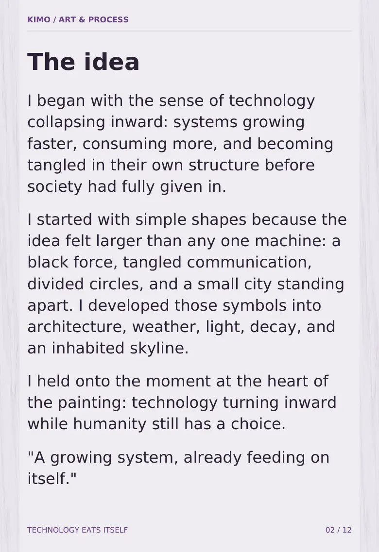 Technology Eats Itself process book page 2