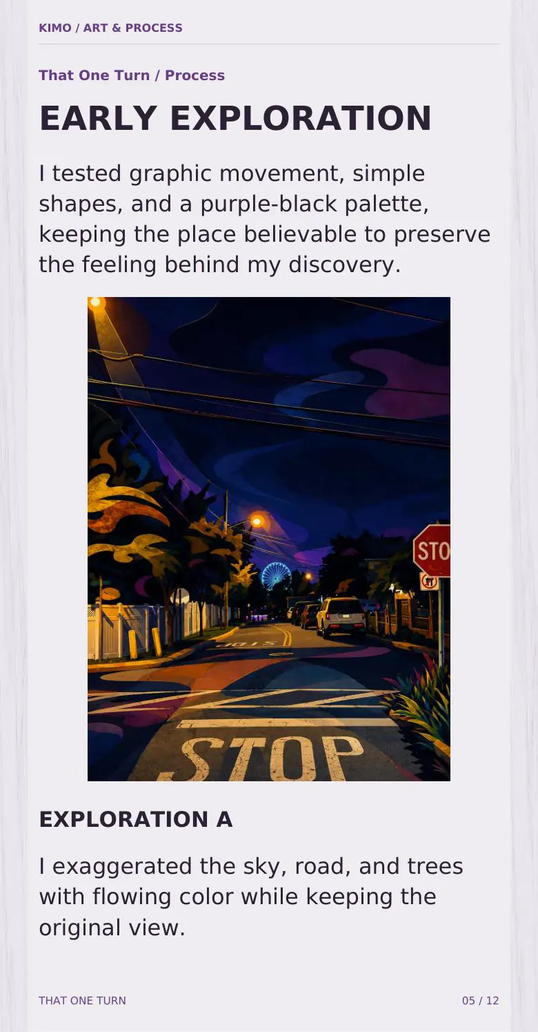 That One Turn process book — page 5 of 12