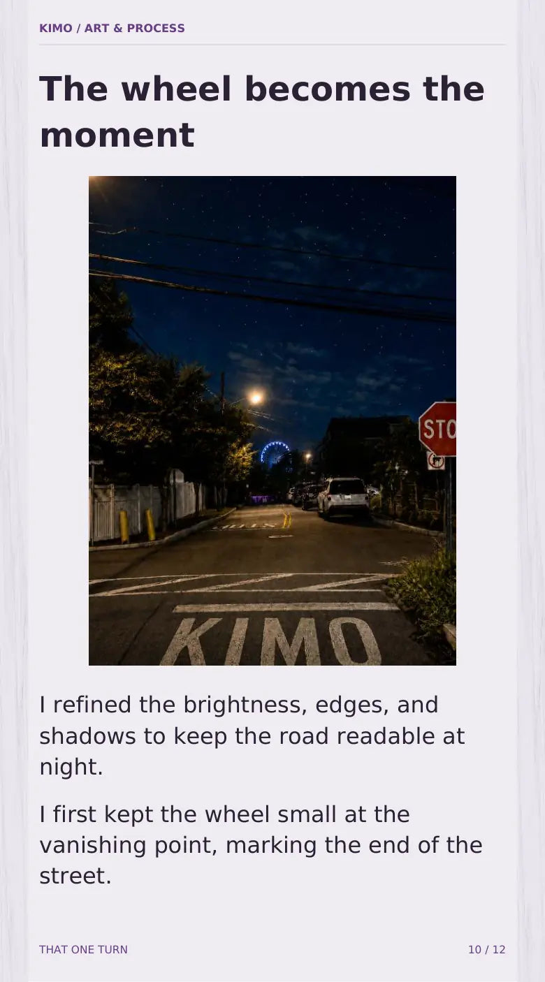 That One Turn process book — page 10 of 12