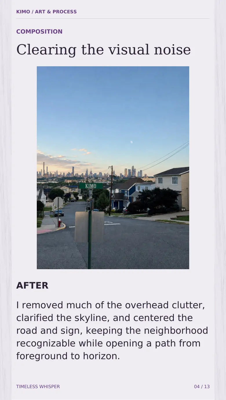 Timeless Whisper process book — page 4 of 13