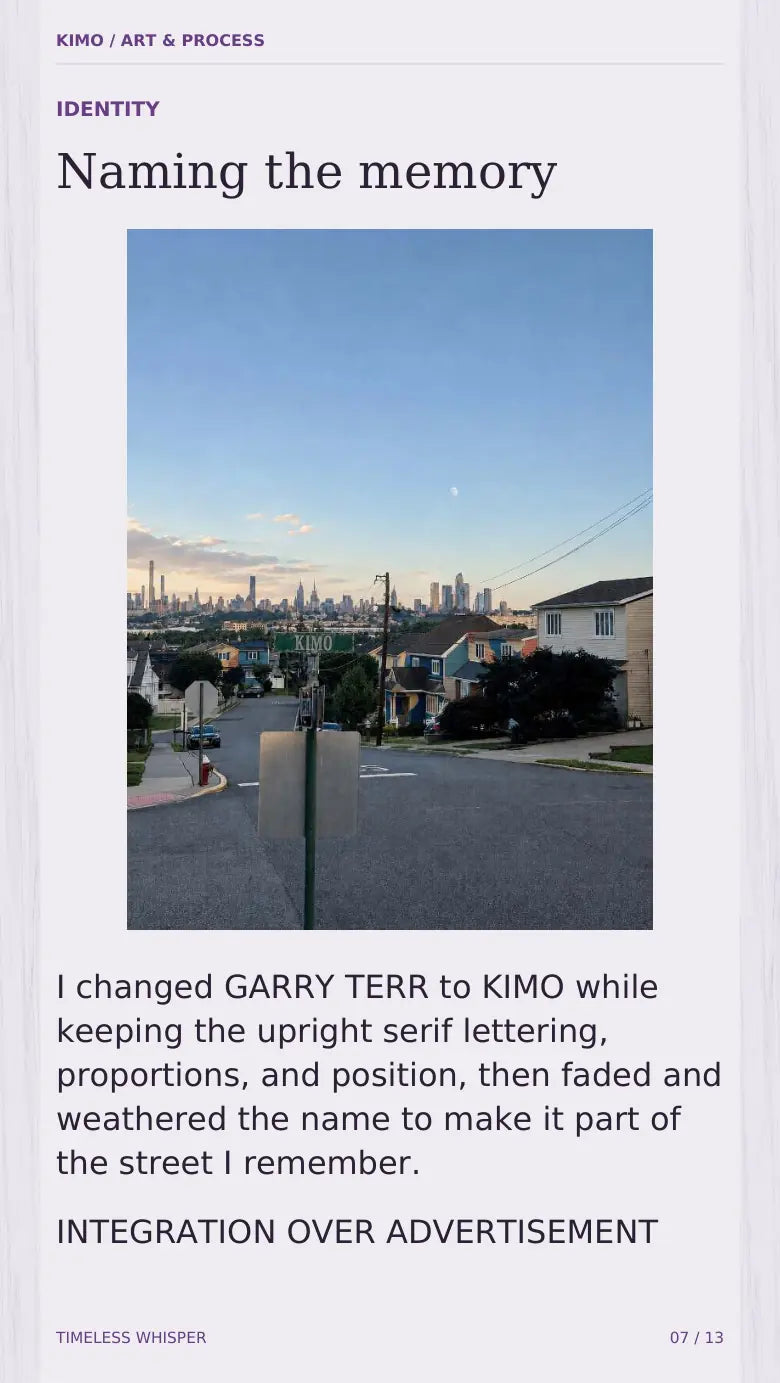 Timeless Whisper process book — page 7 of 13